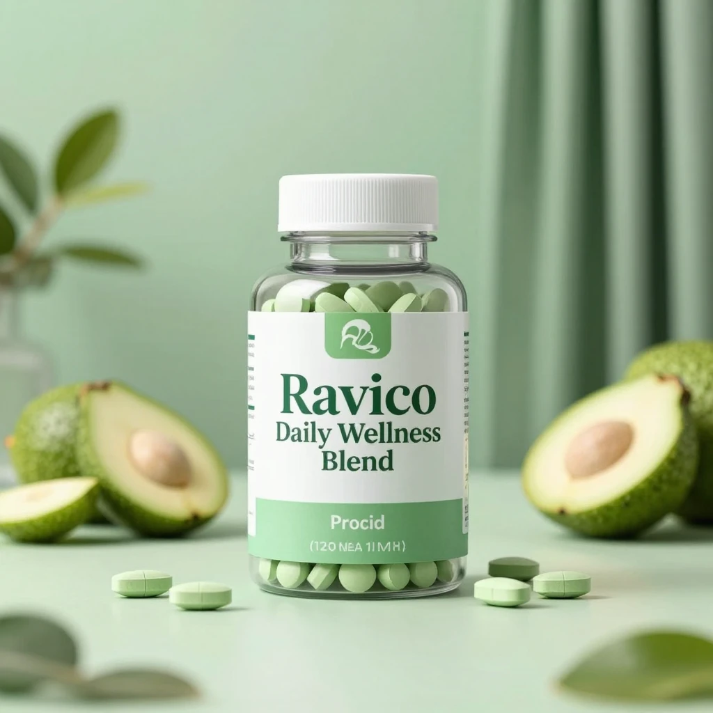 Ravico Daily Wellness Blend supplement bottle
